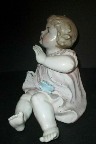 Vintage Conta Boehme Piano Baby Large Bisque Porcelain Girl Butterfly Glossy 7