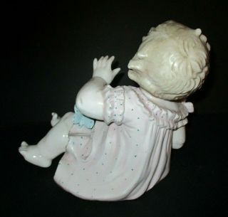Vintage Conta Boehme Piano Baby Large Bisque Porcelain Girl Butterfly Glossy 9