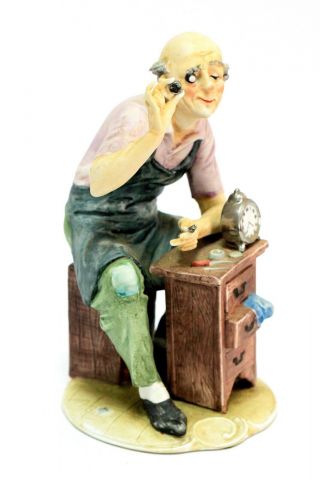 A Benni Old Watchmaker Fine Capodimonte Porcelain In 1899 Italy