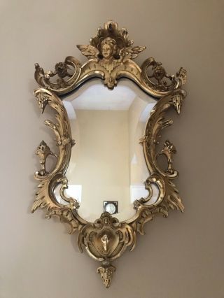 A Fine Antique Gilded Frame Mirror,  Italy Circa 1930