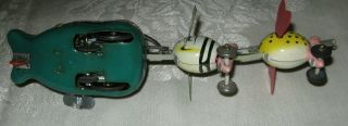 Vintage 1950s Fishing Monkey on Whales TPS Japan Tin Wind Up Toy 5