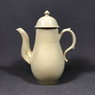 18th Century Staffordshire Creamware Pottery Coffee Pot