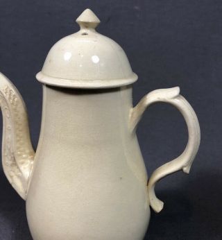 18th Century Staffordshire Creamware Pottery Coffee Pot 3