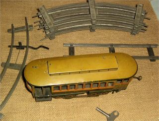 Prewar Bing Tin Litho Trolley/Streetcar/Train/Tram - Germany,  Wind - Up,  Mechanical 2