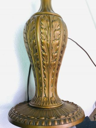 Antique Reverse Painted Lamp Phoenix Glass Shade Pittsburgh Base Trees Landscape 10