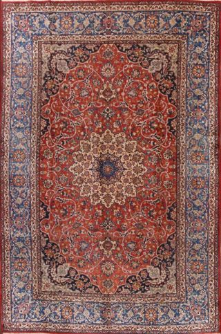 One - Of - A - Kind Floral Najafabad Persian Antique Area Rug Oriental Rust Wool 8x12