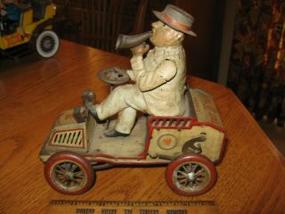 Antique Estate Marke Lehmann Tut Tut Wind Up Tin Toy Car