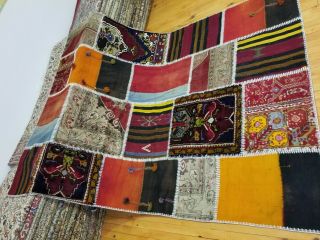 Vintage 1980 - 1990 ' s Tribal Patchwork Rug from Cappadocia 5 ' 6  x 7 ' 5 7