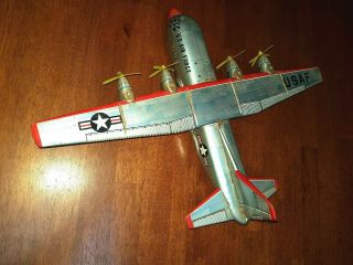 Vintage Tin United States Air Force Usaf Friction Bomber Plane Modern Toys Japan