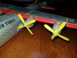 Vintage Tin United States Air Force USAF Friction Bomber Plane Modern Toys Japan 5
