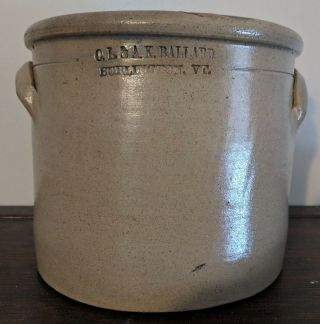 O.  L.  & A.  K.  Ballard 1 Gallon Burlington,  Vt Vintage Crock Stoneware