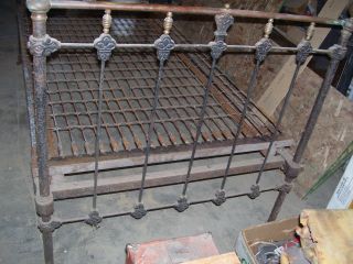 Vintage antique wrought iron bed some brass. 10
