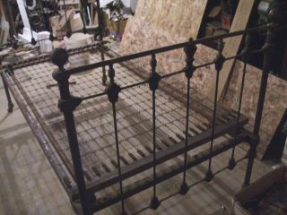 Vintage antique wrought iron bed some brass. 2
