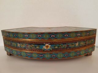 Rare Antique Japanese Cloisonne Large Jewelry/ Trinket Box With Two Compartments