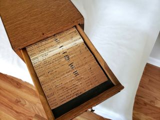 Rare Oak Flat File Filing Cabinet 1920s Weis Visible Index 8 - Drawer Vintage HTF 5