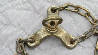 Antique General Store Hardware Scale Pan Hanging Chain Brass Metal Mercantile 6