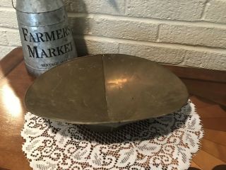 Antique Vintage Brass 14 " Scale Pan Tray Scoop Grocery Store