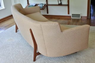 Mid Century Danish Modern Teak Sofa,  Edward Wormley Dunbar Style,  Upholstery