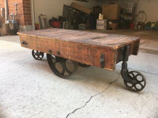 Vintage Antique Industrial Factory Cart
