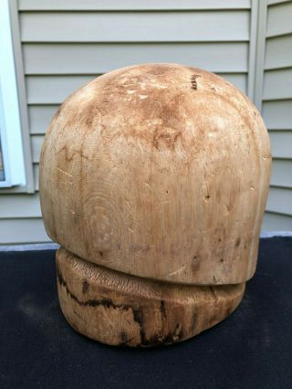 Vintage Antique Wooden Hat Mold Wood Millinery Form Block
