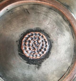 Rare Antique Hand Etched Arabic Copper Bowl With Lid 6