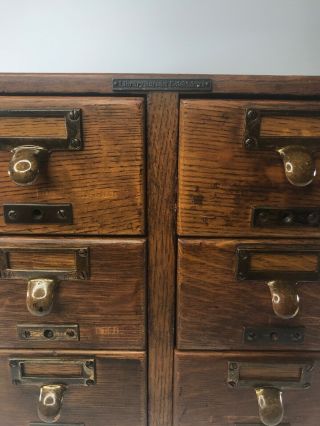 Antique Library Bureau Sole Makers 6 Drawer Card Cabinet 10