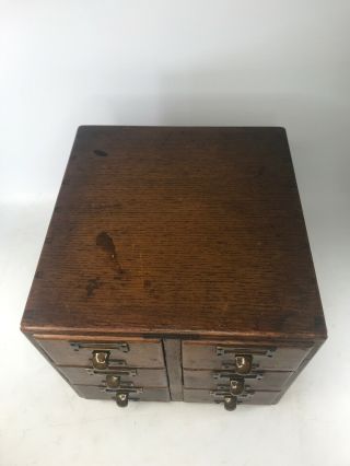 Antique Library Bureau Sole Makers 6 Drawer Card Cabinet 3