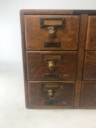 Antique Library Bureau Sole Makers 6 Drawer Card Cabinet 8