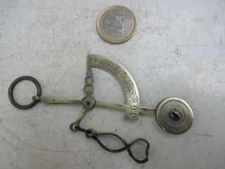 Antique Unusual Small Scale With Spring to Hold the Bag of Gold Up To 50 Grams 2