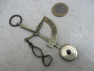 Antique Unusual Small Scale With Spring to Hold the Bag of Gold Up To 50 Grams 6