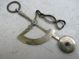 Antique Unusual Small Scale With Spring to Hold the Bag of Gold Up To 50 Grams 7