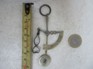 Antique Unusual Small Scale With Spring to Hold the Bag of Gold Up To 50 Grams 9