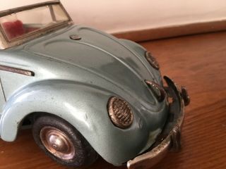 1950 ' s Japan TN Nomura VW Convertible B/O Tin Beetle Car W/ Forward/Reverse,  Wo 8