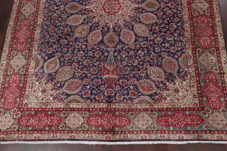 Antique Medallion NAVY BLUE RED Oriental Area Rug Floral Hand - Knotted Wool 10x13 5