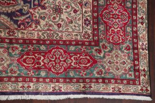 Antique Medallion NAVY BLUE RED Oriental Area Rug Floral Hand - Knotted Wool 10x13 6