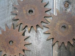 4 Vintage Steel Metal Industrial Farm Tine Gears Steampunk Artist Decor Wall Art 4