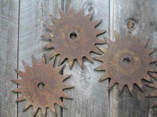 4 Vintage Steel Metal Industrial Farm Tine Gears Steampunk Artist Decor Wall Art 6