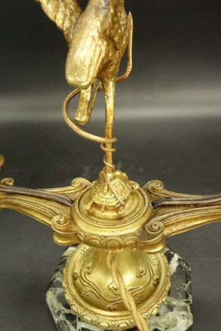LAMP CANDLEHOLDER PERIOD NAPOLEON III - BRONZE & MARBLE - FRENCH ANTIQUE 6