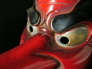 Japanese Handmade TENGU mask noh kyougen kagura demon mask bugaku 5