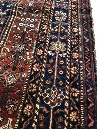 Auth: Antique Qashqai Tribal Nomadic Rug 4x6 Organic Blue Wool Beauty NR 6