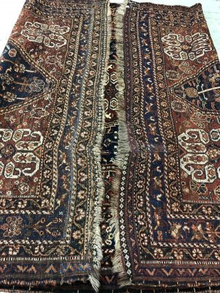 Auth: Antique Qashqai Tribal Nomadic Rug 4x6 Organic Blue Wool Beauty NR 8