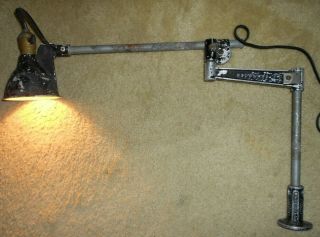 Vintage Industrial Adjustable Articulating Woodward Work Lamp Steampunk Light 2