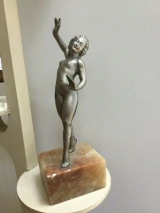 Art Deco Nude Spelter Lady Figure