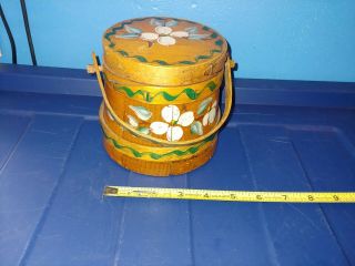 Vintage Primitive Firkin Small Size Hand Painted