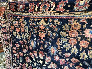 Auth: 1930,  S Antique Rug Saruuk Blue 4x7 Wool Beauty