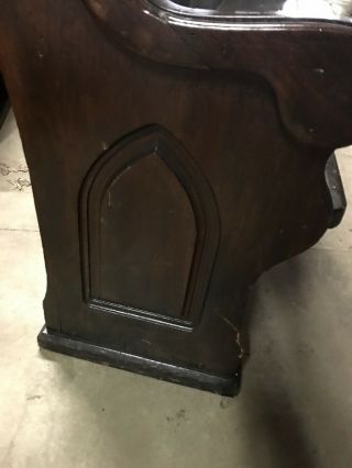 1available price separate antique church pew Gothic end 7’4” to 9 foot 2