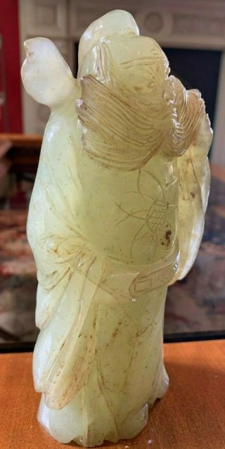 钟馗 Jade Carved Zhong Kui Figure - Qing Dynasty Period - Marks To Base Very Rare