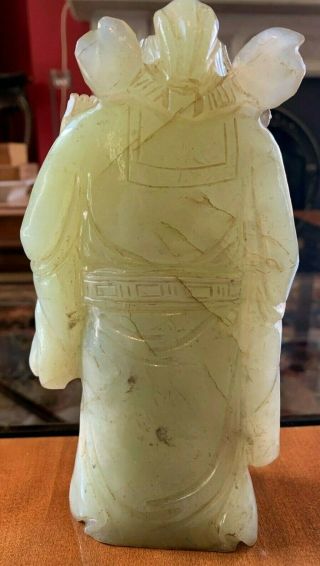 钟馗 JADE CARVED ZHONG KUI FIGURE - Qing Dynasty Period - Marks To Base VERY RARE 3