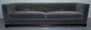 RRP £10500 PROMEMORIA WANDA 4 SEAT SILKY SOFA GREY VELVET SOFA FEATHER FILLED 2