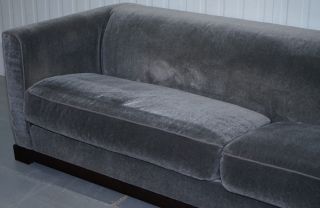 RRP £10500 PROMEMORIA WANDA 4 SEAT SILKY SOFA GREY VELVET SOFA FEATHER FILLED 4